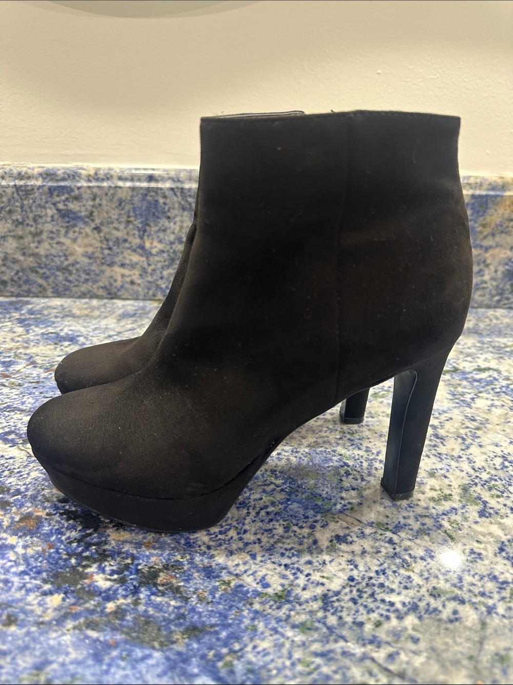 Women's Nine West Black Platform Ankle Boots 6 1/2
